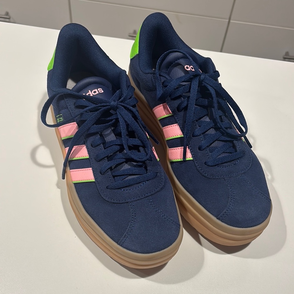 Adidas Navy and Pink Sneakers